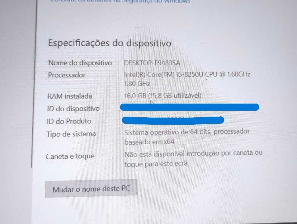 Portátil i5 | 16GB RAM | 256GB SSD - Excelente estado | Profissional