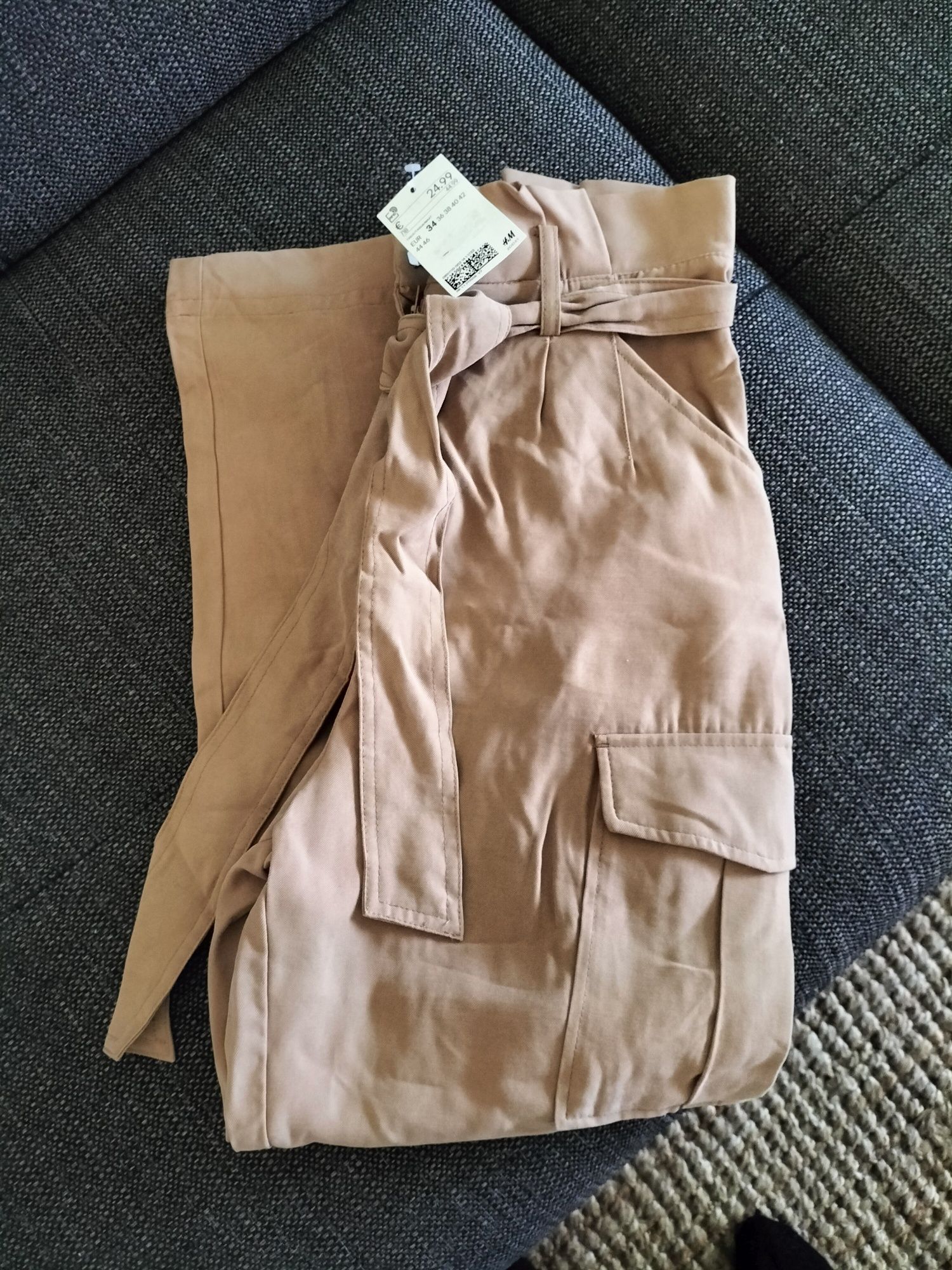 Calças camel paperbag H&M novas com etiqueta