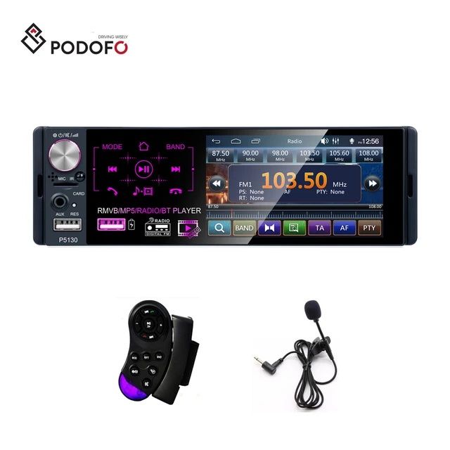 Rádio 1din 4,1" Bluetooth dual USB RDS + microfone + comando volante