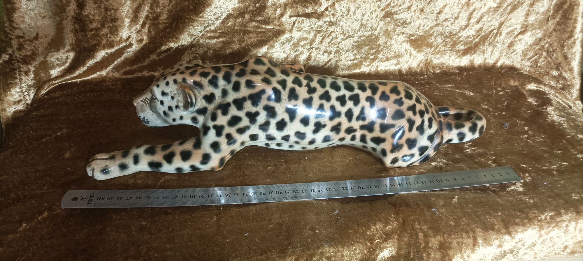 Figurka porcelanowa leopard Hirschau Keramik Unikat