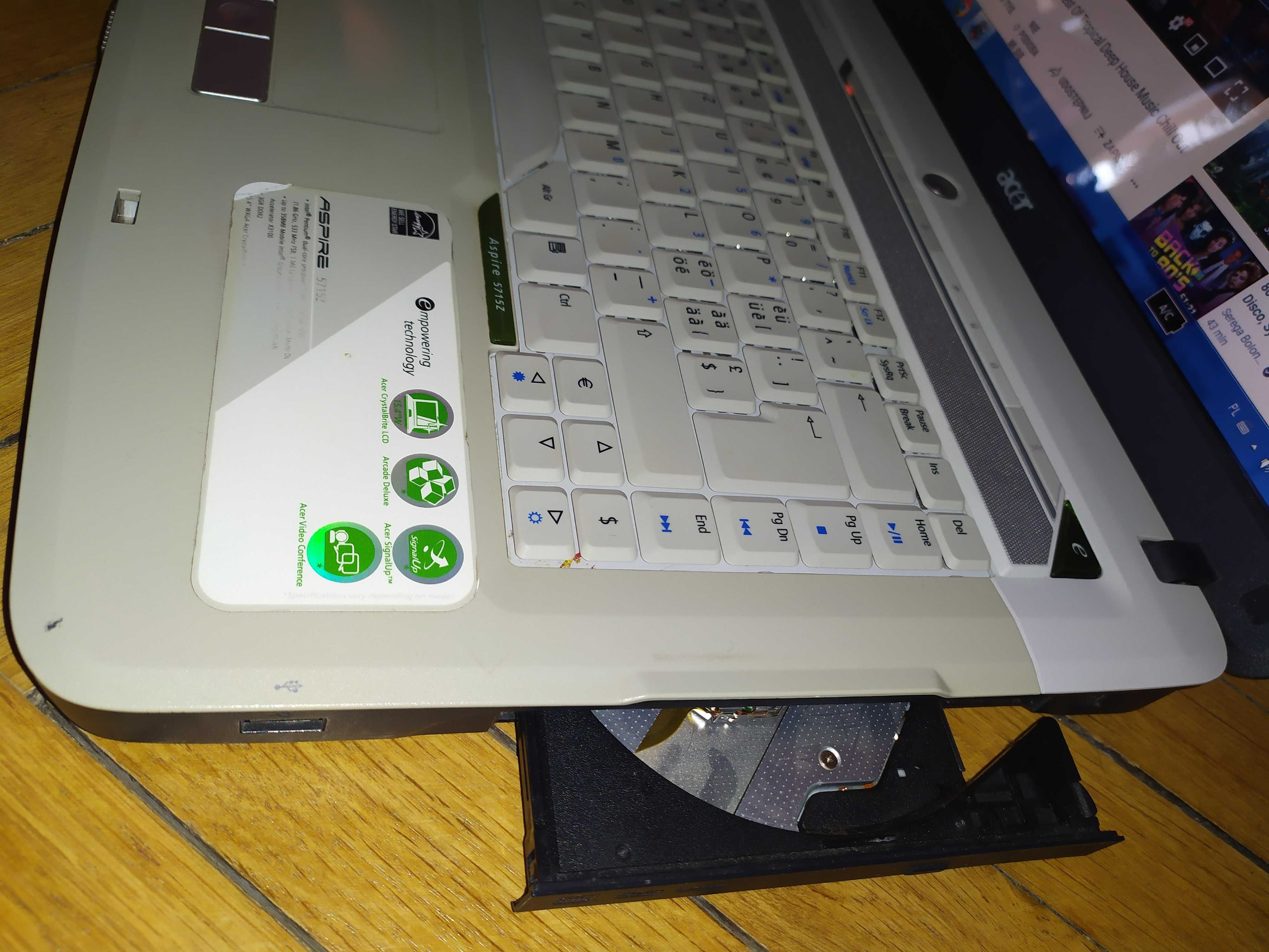 Laptop 15 Acer Aspire 5715Z Intel Duo 2x WIN 7 10 SSD office nauka kam