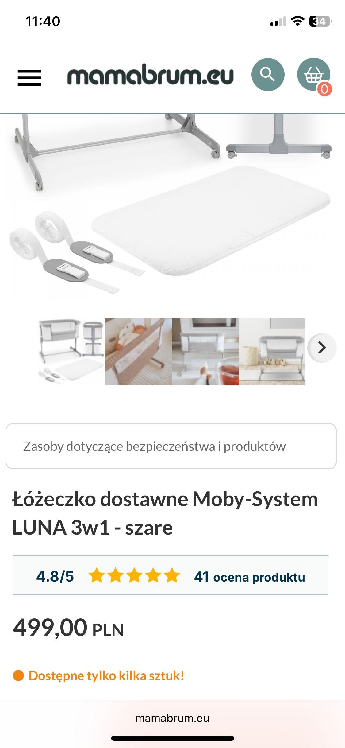 Łóżeczko dostawane