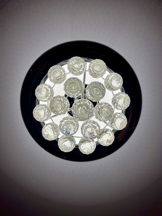 Lampa wisząca sufitowa żyrandol glamour kryształy srebrna