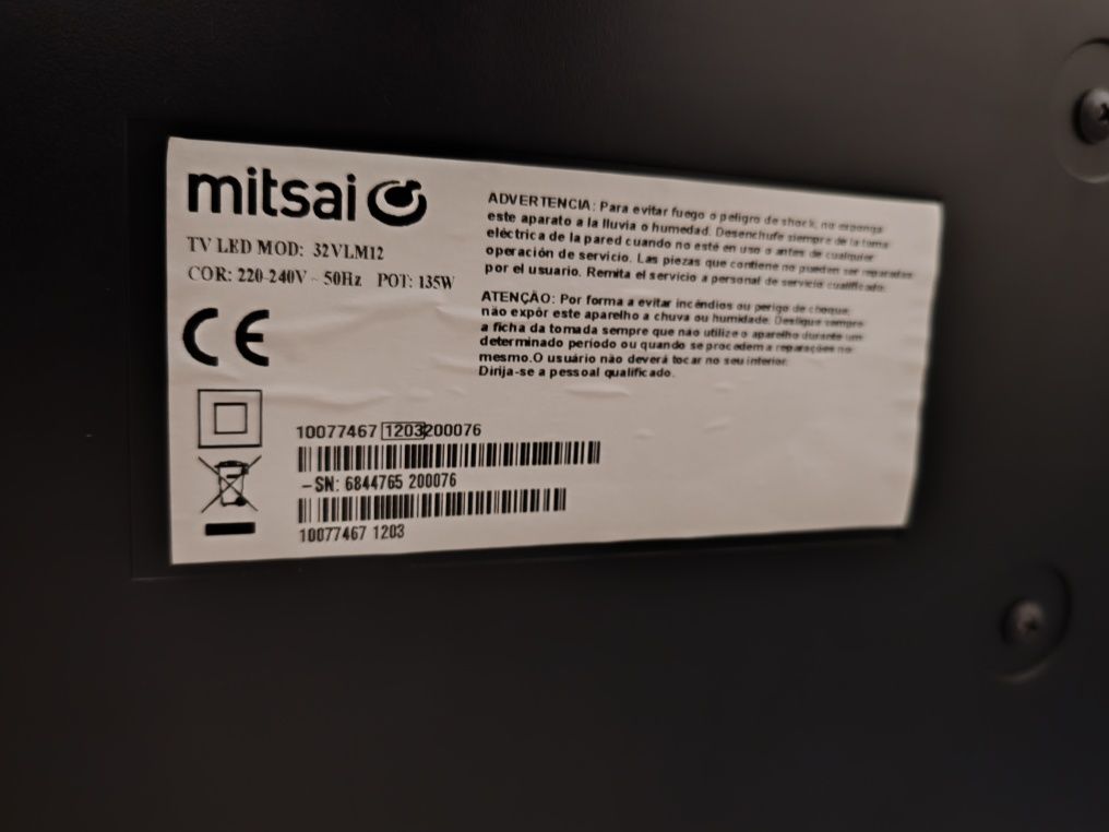 Televisão Mitsai 32'' c/comando