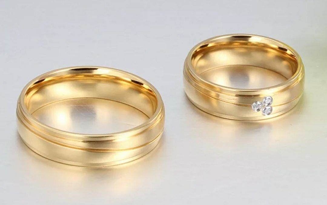 Aliança namoro - compromisso - casamento em ouro laminado 18K