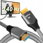 Kabel HDMI adapter HDTV 2.1 8k szary premium 2m mocny szybki