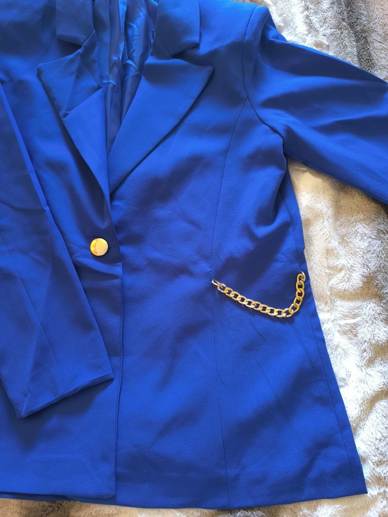 Blazer forrado azul novo L