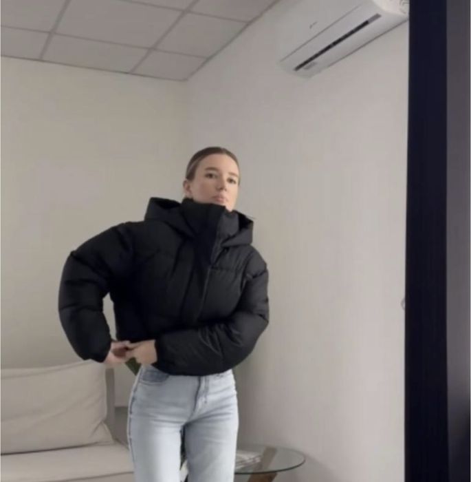 Куртка пуфер zara жіноча пуховик