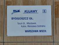 Tablica kierunkowa PKP Intercity TLK Kujawy