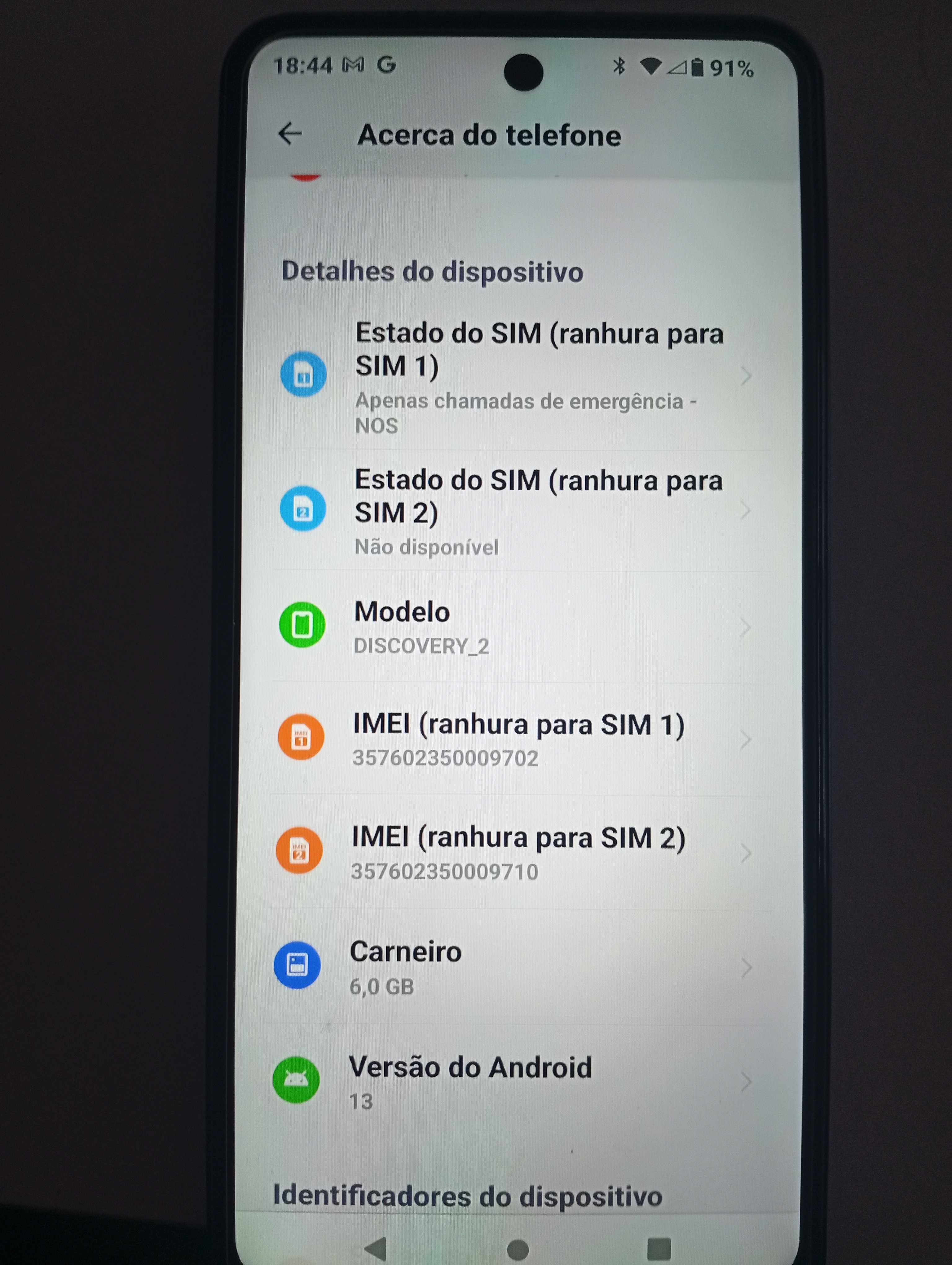 Telemóvel SPC Android a funcionar na perfeição.