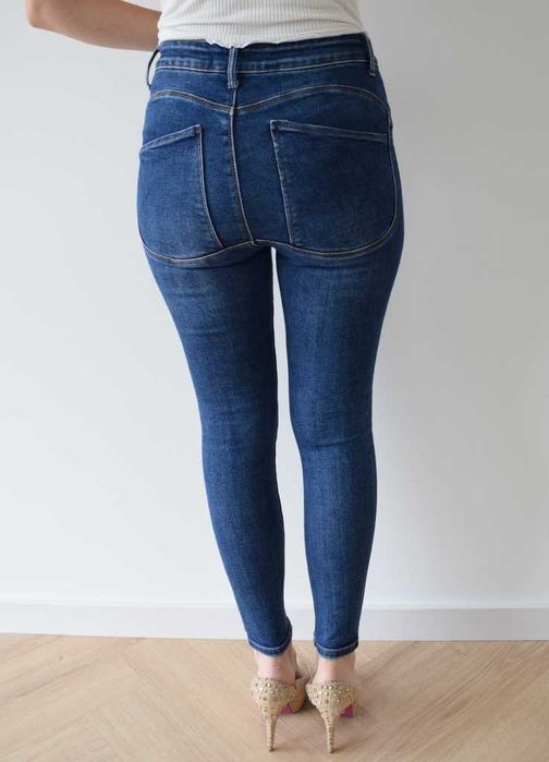 M.Sara push up spodnie rurki wysoki stan high waist w30 l m jeansy