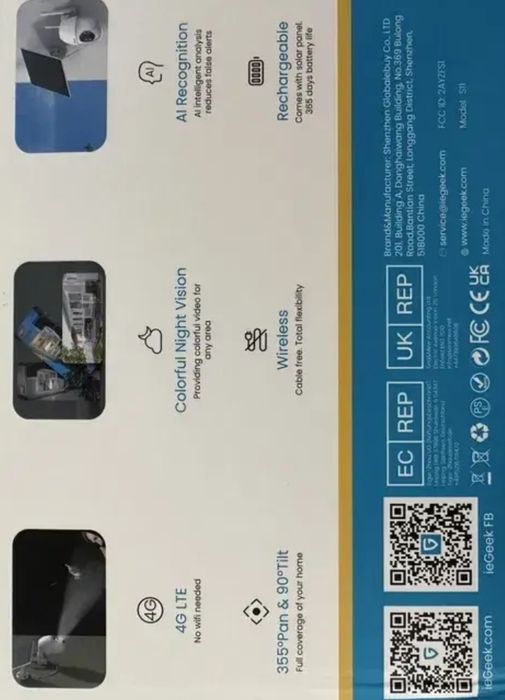 Камера 4G на солнечной панелиieGeek Cellular Battery Camera S11 z sim