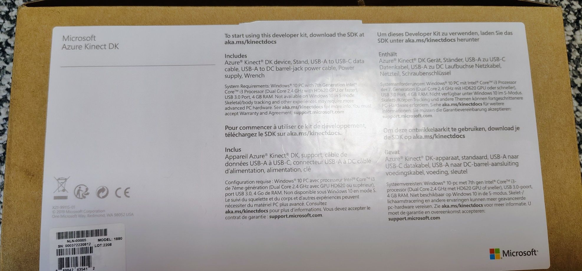Kamera  Azure Kinect DK