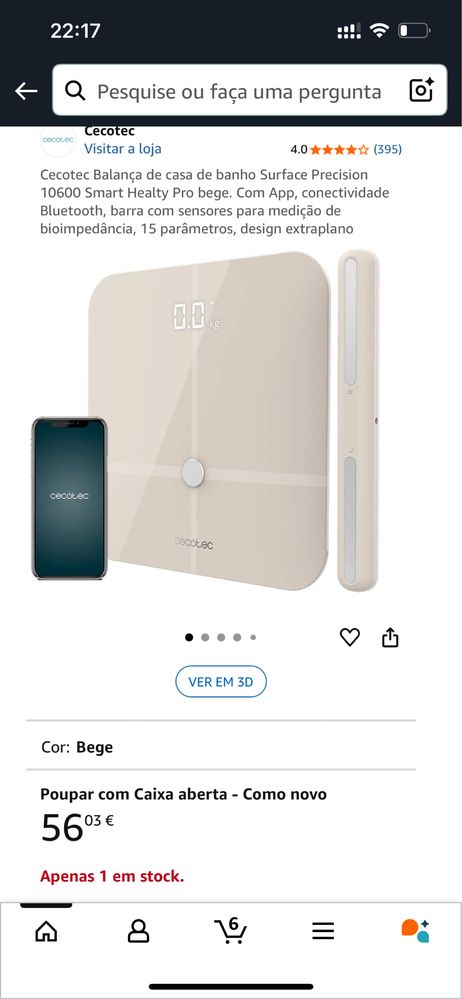 Balança de bioimpedancia Cecotec - com app