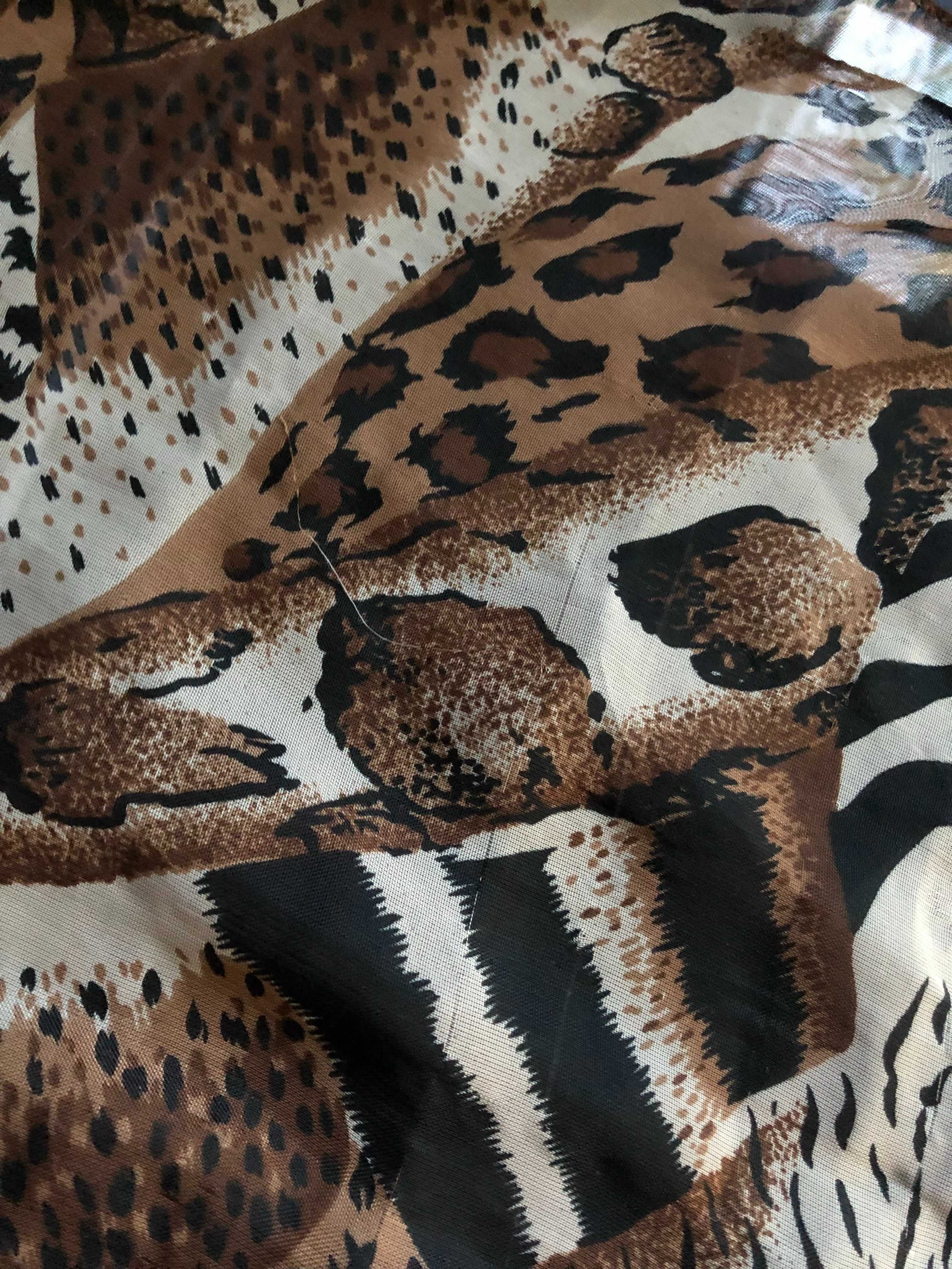 Apaszka chusta chustka szal cętki animal print 128x48 cm stan DB