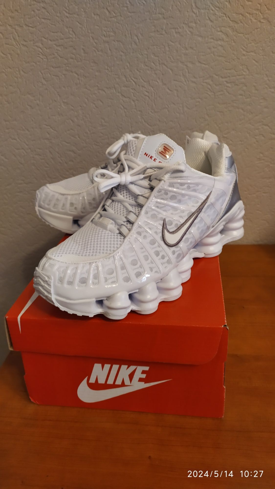 Кросівки nike shox tl white metallic silver