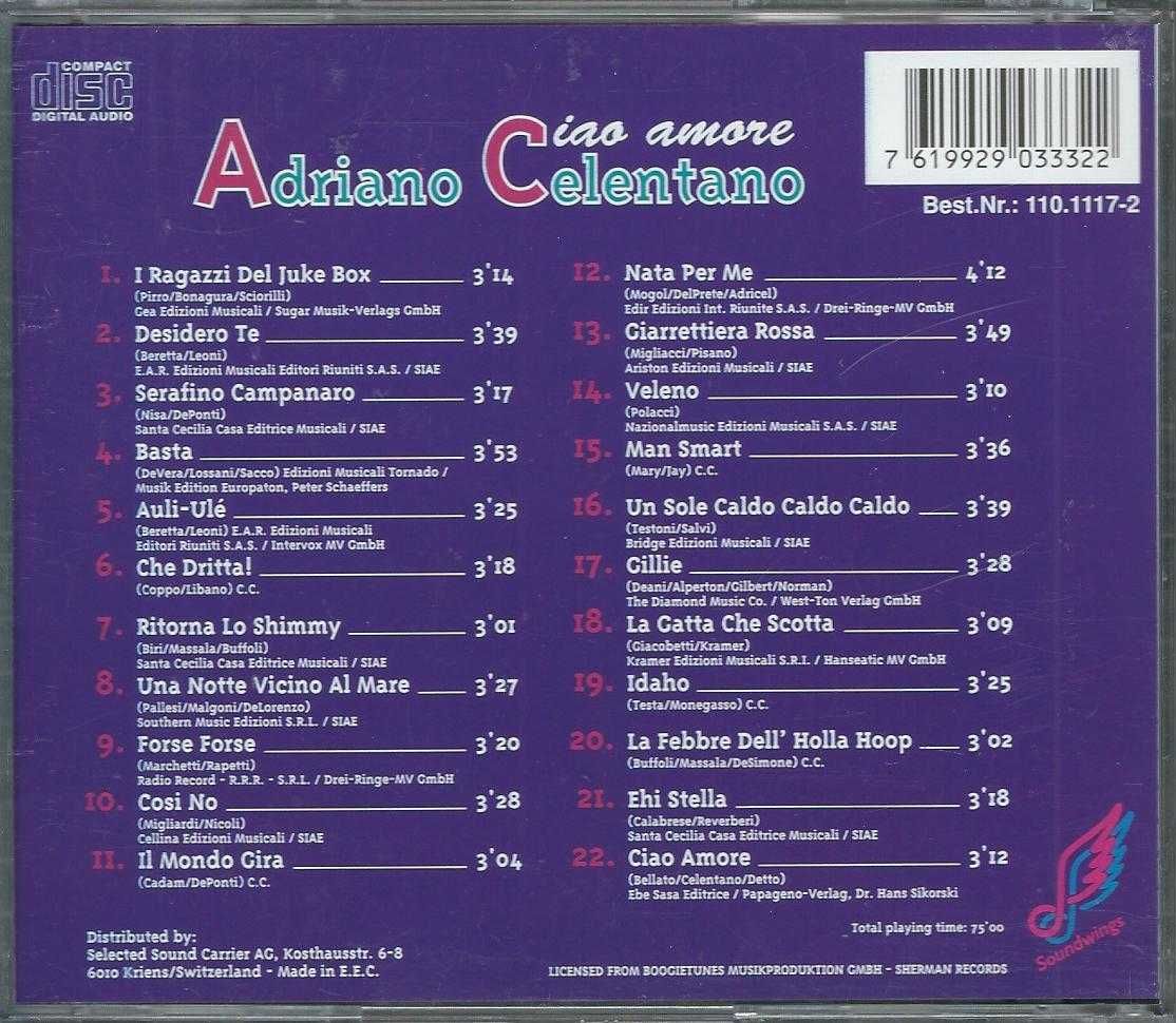 CD Adriano Celentano - Ciao Amore (1994)