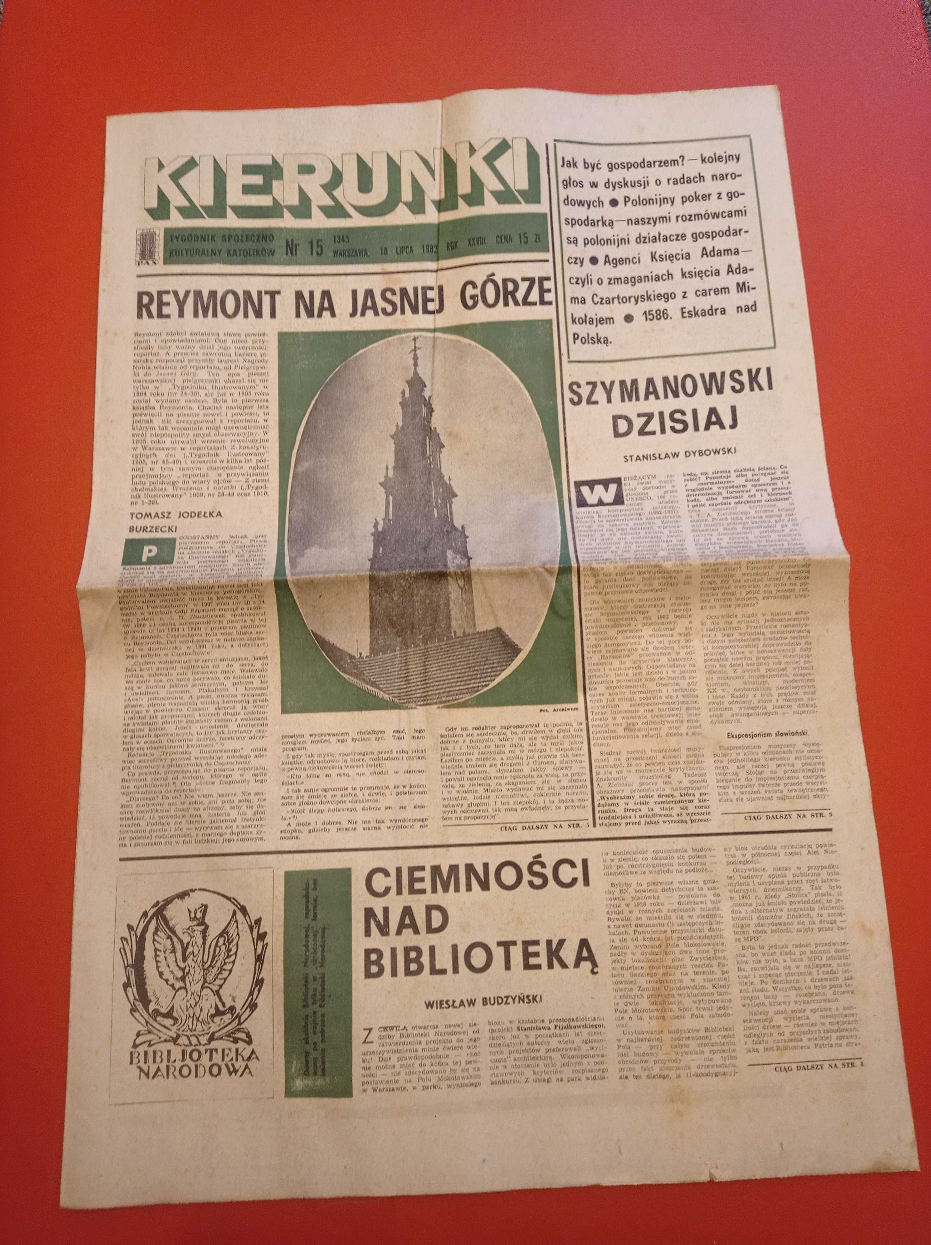 Kierunki tygodnik nr 15 / 1982; 18 lipca 1982