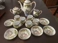 Conjunto de chá japonês Eggshell vintage Kutani China (Made in Japan)