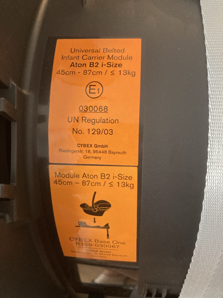 Fotelik łupina cybex aton b2 i-size z bazą plus adaptery do wózka