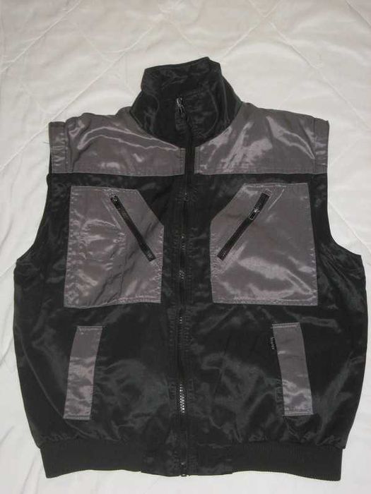 Kamizelka robocza duża ocieplana solidna kieszenie bezrękawnik roboczy