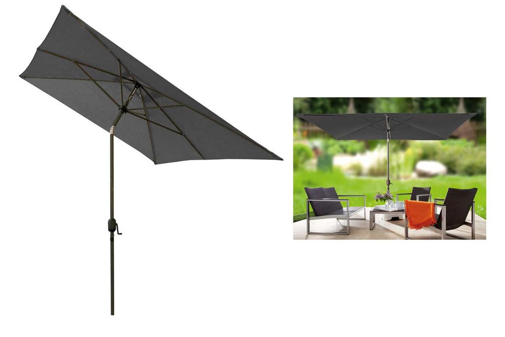 Parasol ogrodowy XXL 2x3 m z korbą ochrona UV 60 prostokątny antracyt