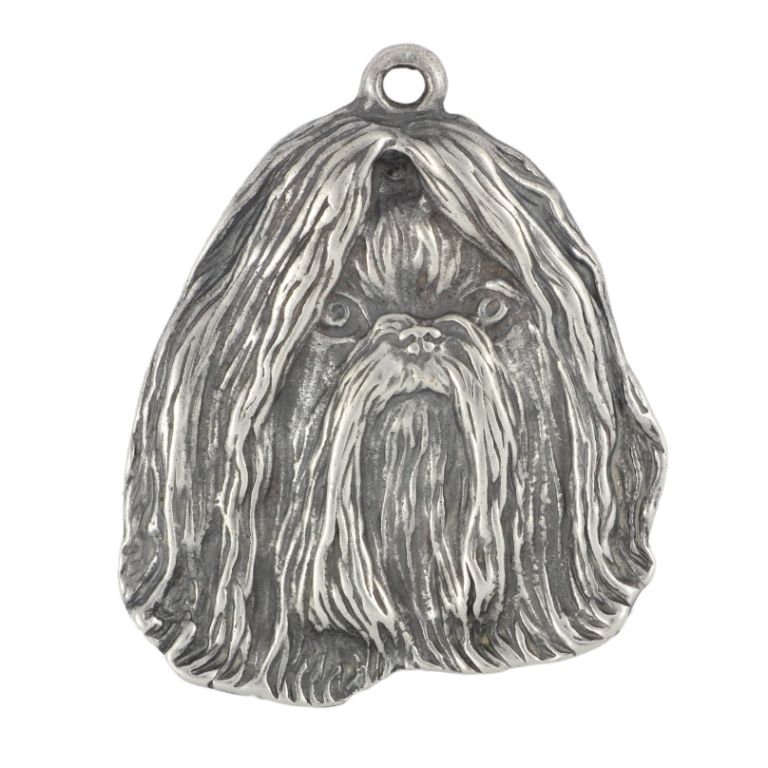 shih tzu, shi tsu, shi-tzu, szi-cu, szitzu i - posrebrzany brelok z ps