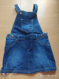 Sukienka ogrodniczka jeans, nowa bez metki, 86/92 tchibo