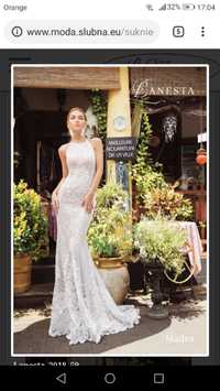 Okazja ! Oryginalna wyjątkowa sukienka suknia ślubna koronka r.M syren