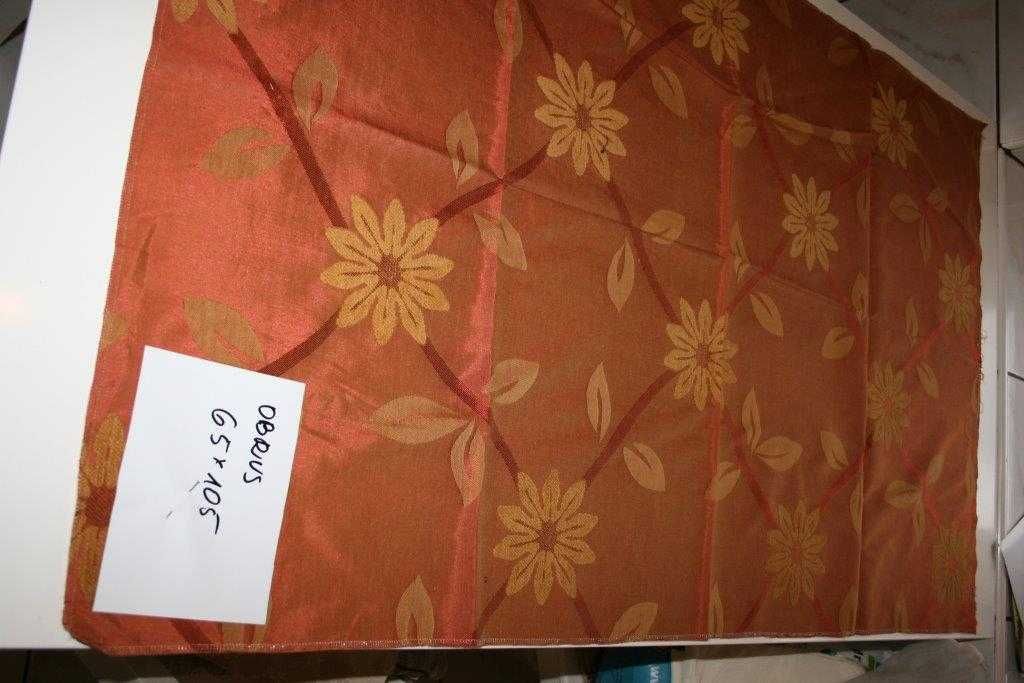 Kupon obrus na stół ławę rudy kwiaty 65*105 poliester +prezent