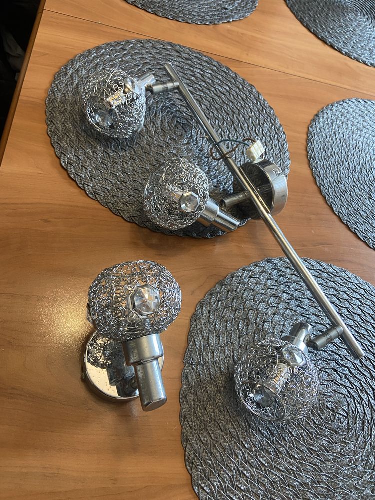 Lampa sufitowa stan idealny  srebrna i pojedyncza