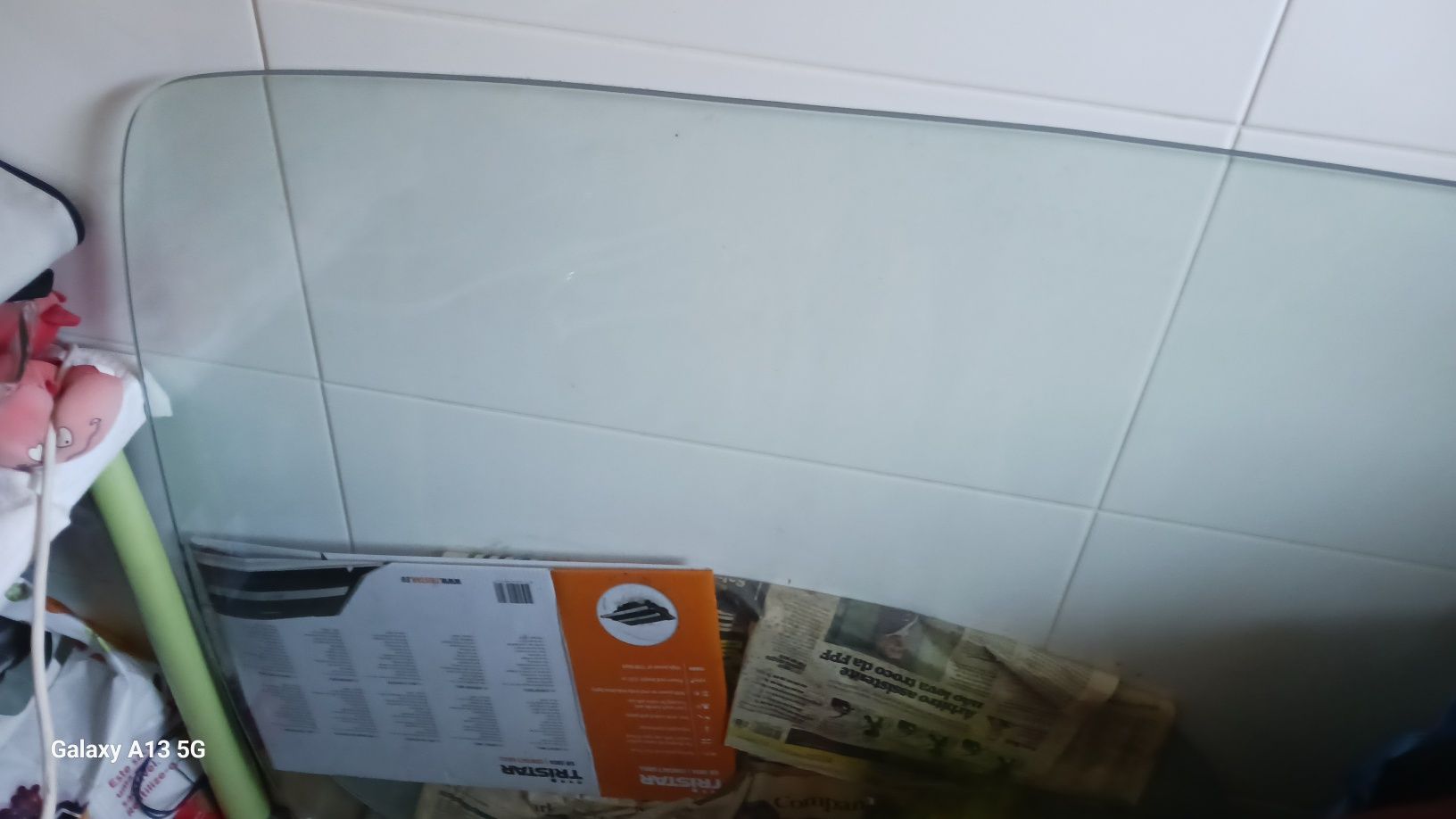 Tampo de mesa em vidro Ovalizada