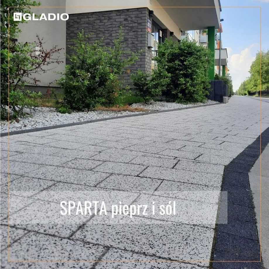 Kostka brukowa SPARTA Gladio 6 cm pieprz i sól biały grafit płukany