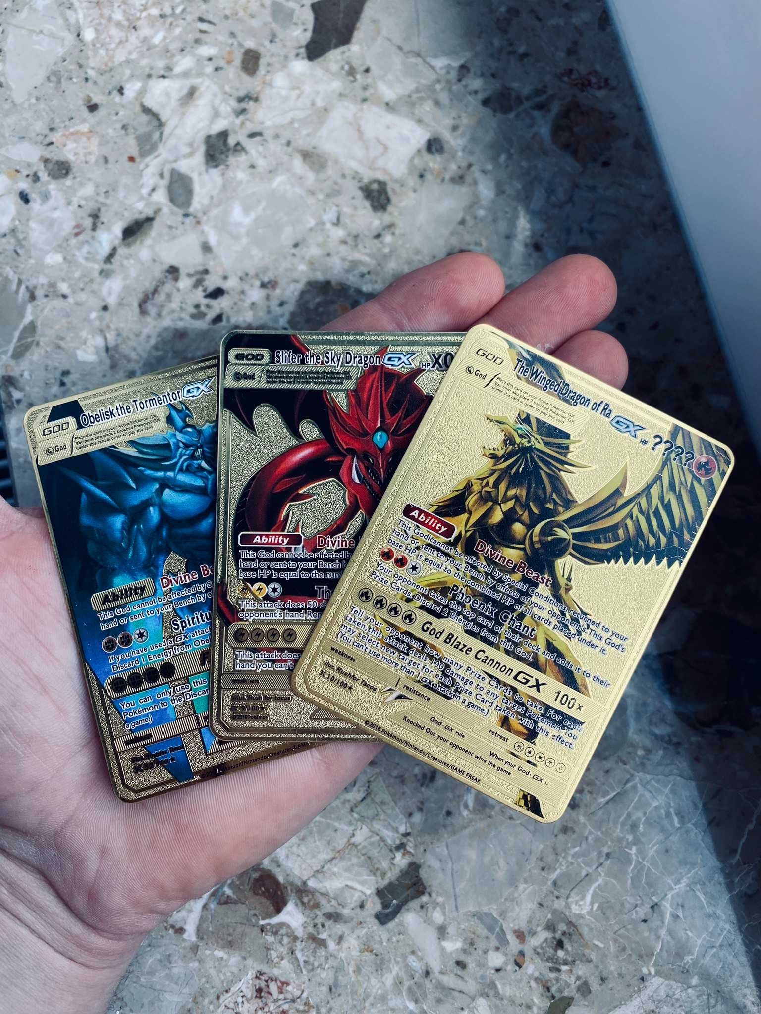 OSZAŁAMIAJĄCY Zbiór Kart METAL Pokemon 3 Mocne Wyjątkowe Karty GOD