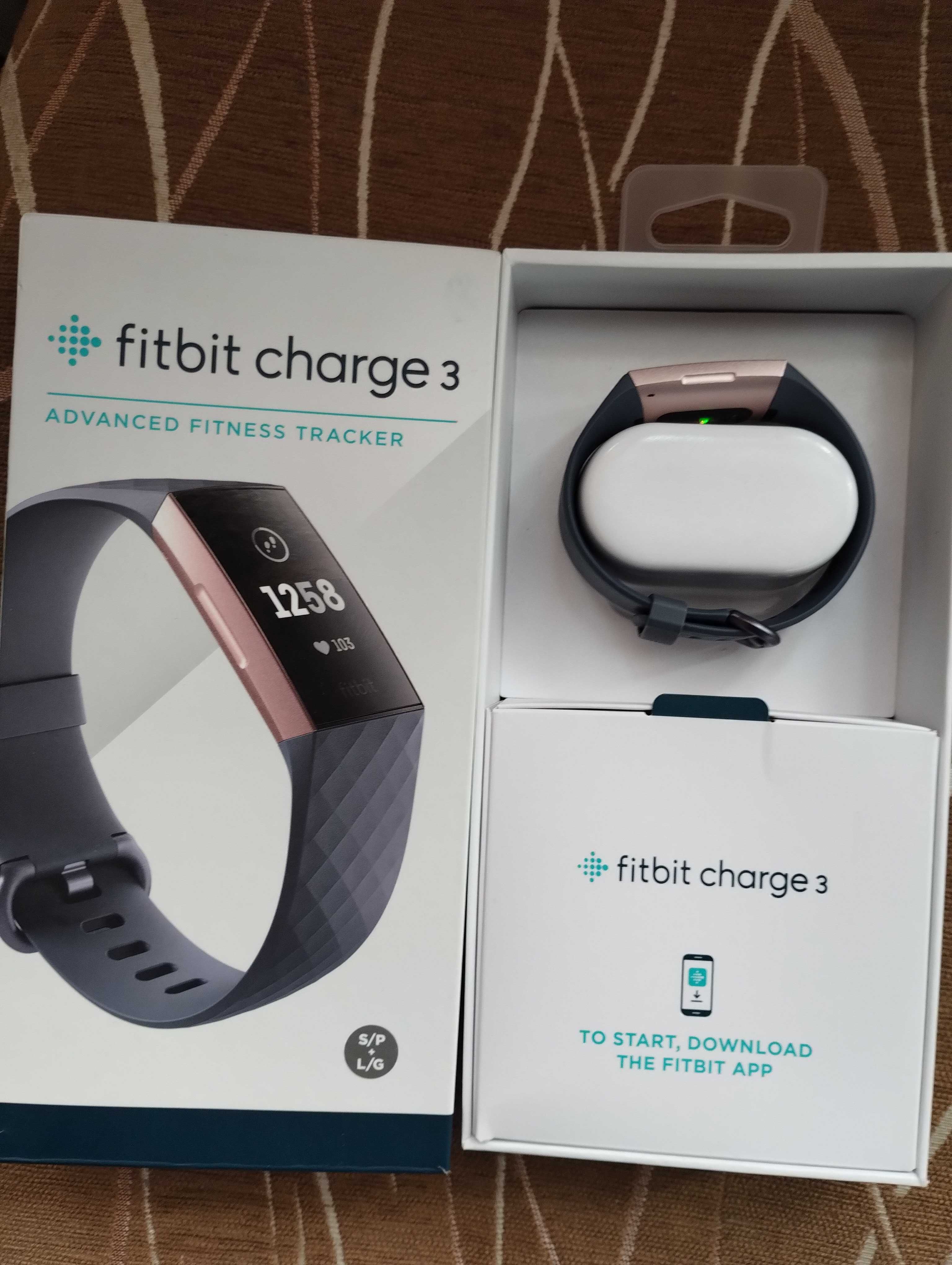 Smartwatch opaska fitness Fitbit Charge 3 różowe złoto Bransoletka