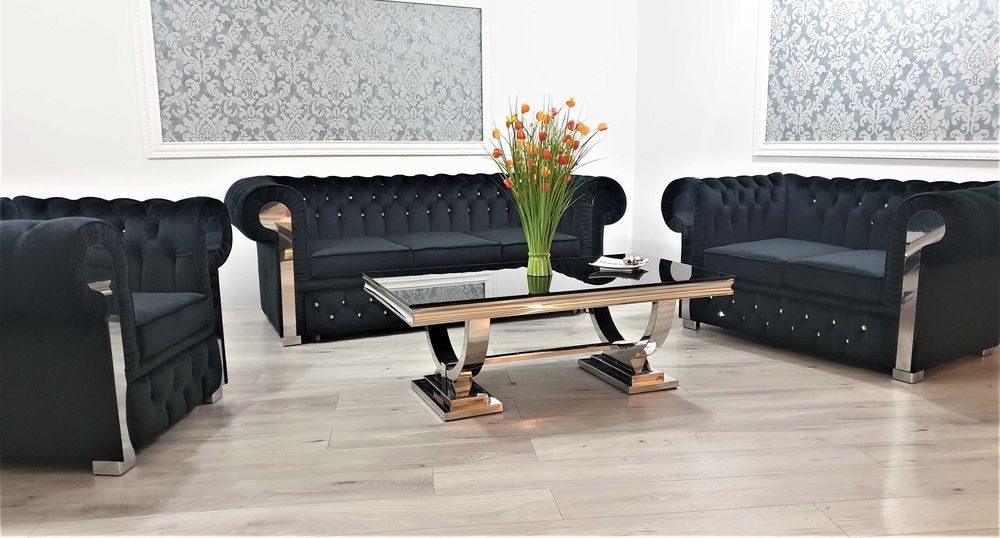 Zestaw Chesterfield GLAMOUR 3+2+1 Rozkładany PRODUCENT