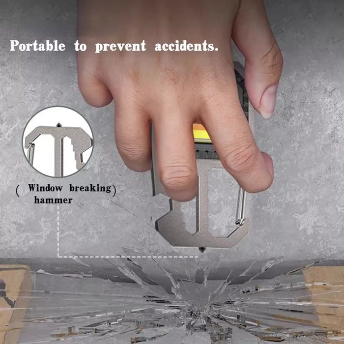 Lanterna Led Mosquetão recarregável multifunções..