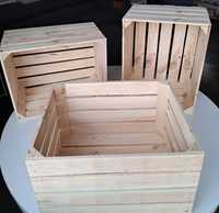 Skrzynka drewniana 50x40x30 trzy sztuki nowe solidne z przesyłką OLX