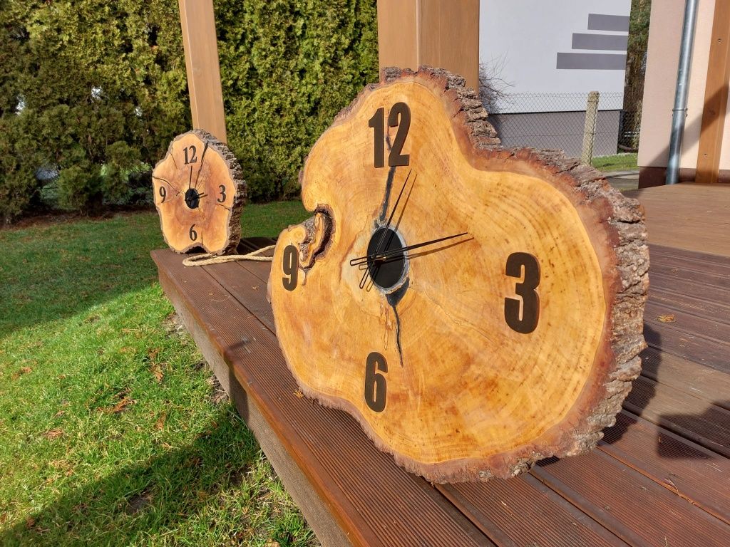 Zegar drewniany na taras