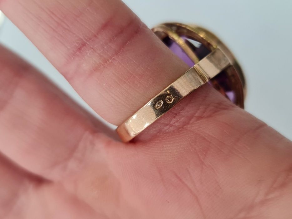 Aleksandryt! Wyjątkowy złoty pierścionek/ 585/ 13.08 gram/ R18