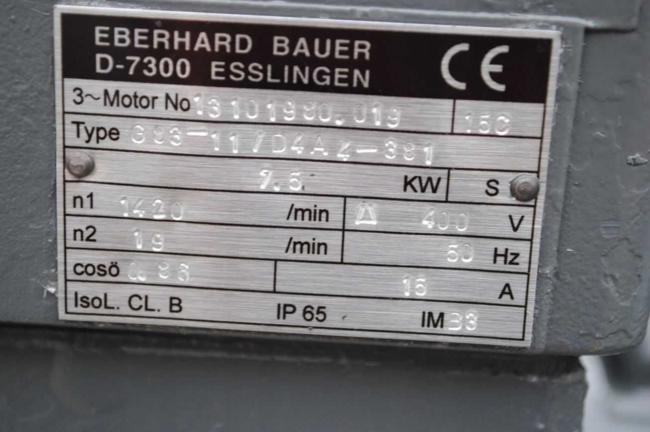 Motoreduktor 7.5kw. 19obr./min.. Firmy BAUER