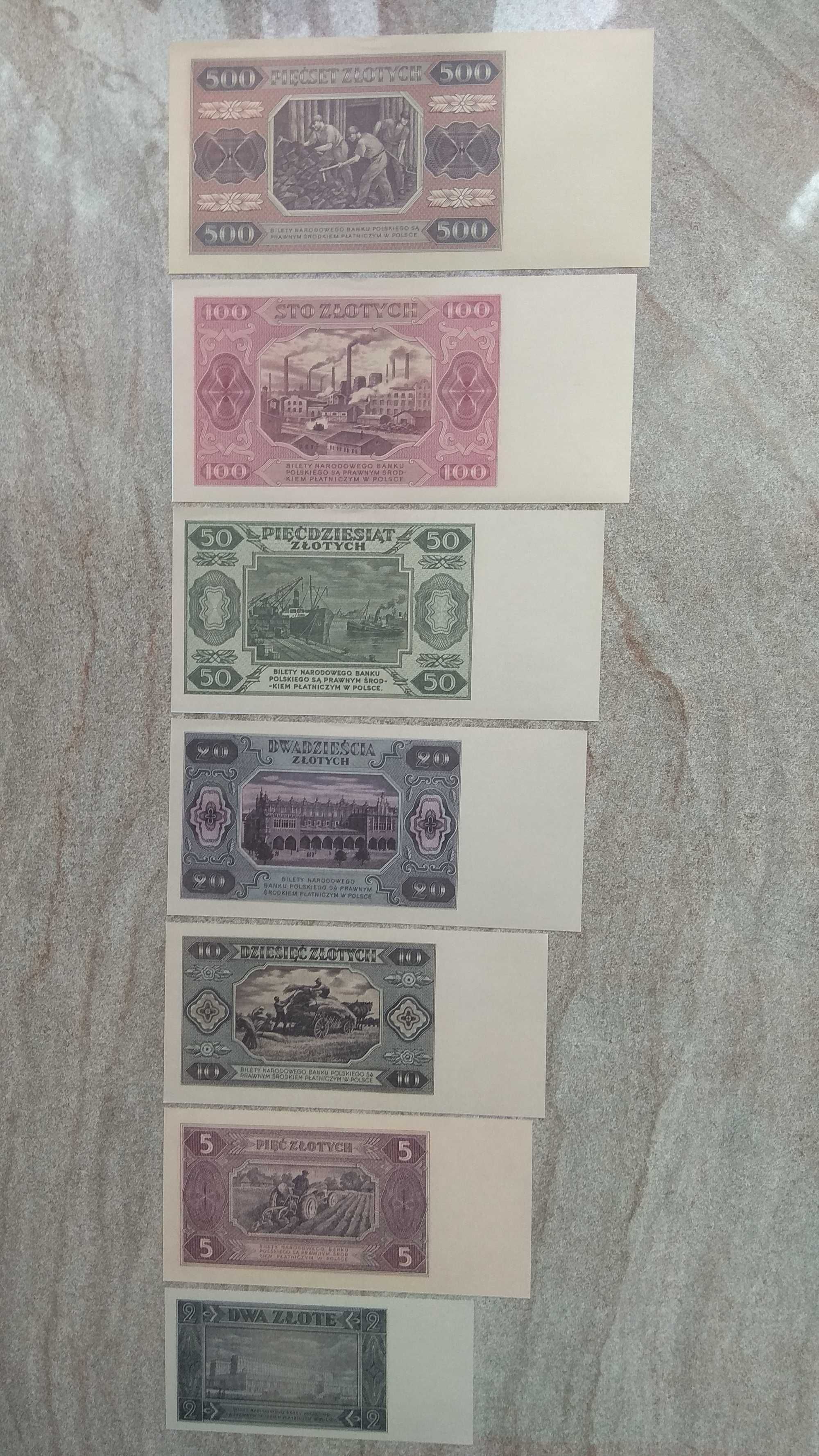 nowe piękne kopie banknotów Polskich z 1948 roku