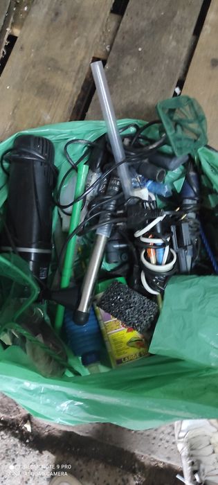 Żwirek koralowy, pozostałości po akwarium, kamienie Pyszczaki