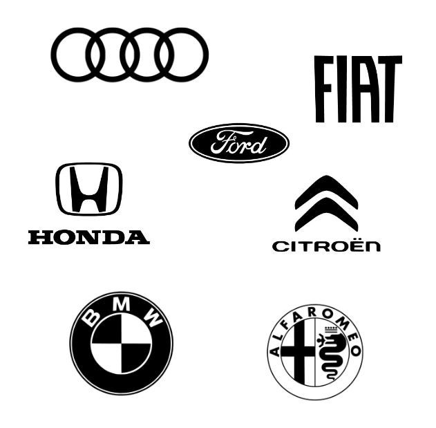 Autocolantes Alfa Romeo - Audi - BMW - Citroen - Fiat - Ford - Honda