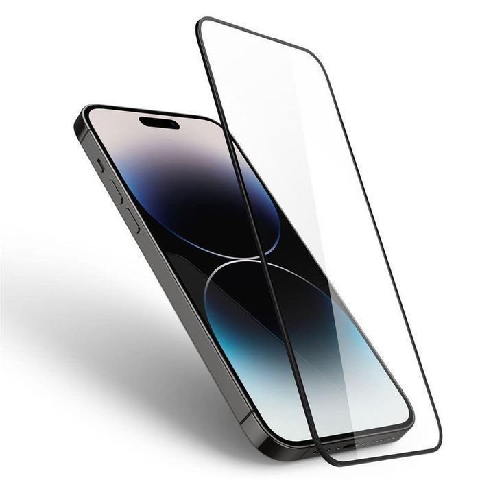 Szkło Hartowane Spigen Glass FC do iPhone 14 Pro Max - Czarny