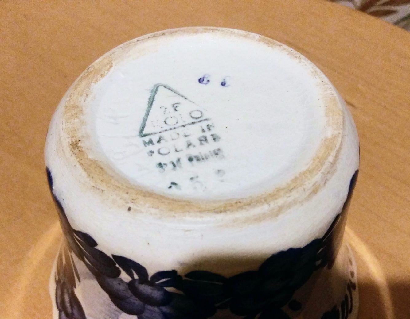 Cudny ręcznie malowany wazonik ceramika ZF Koło