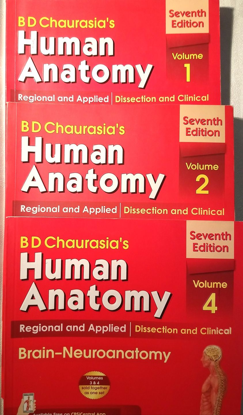 B D Chaurasia's Human Anatomy 3 Volume Set ( Vol.1,2,4) 7th edition