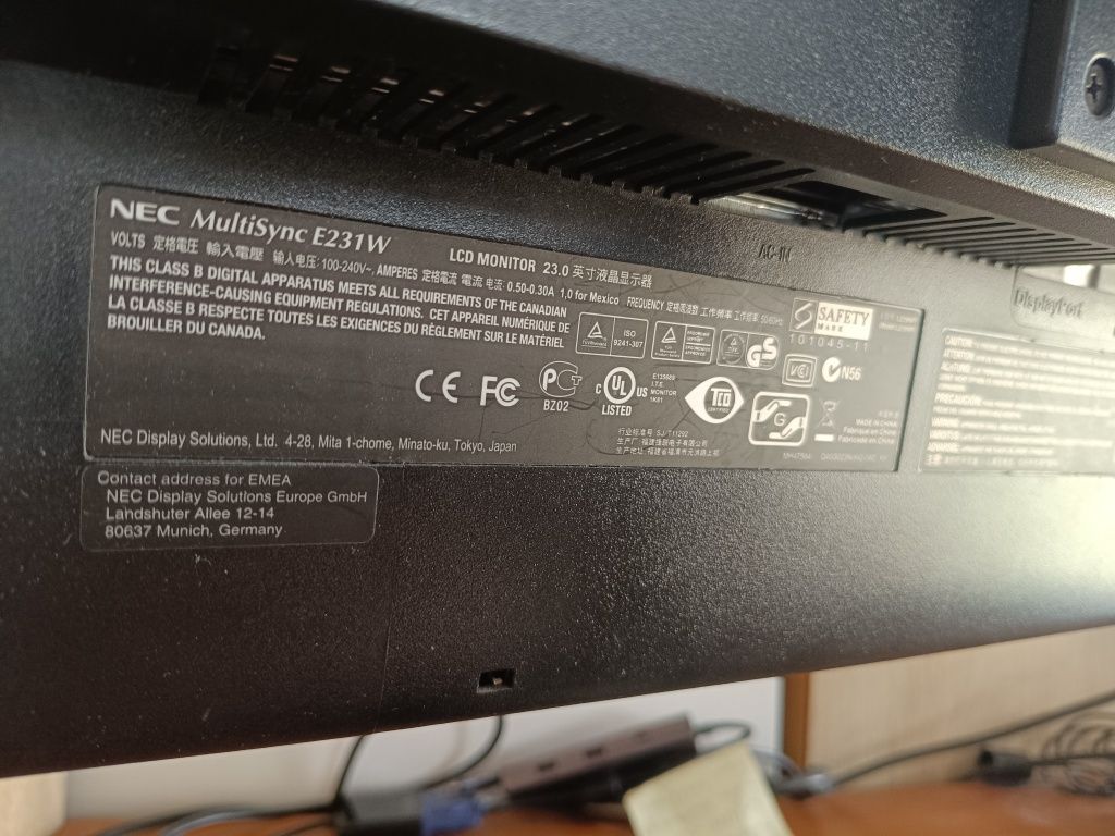 Monitor NEC MultiSync E231W 23"