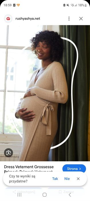 Sukienka dzianinowa ciążowa maxi długa sweter Kopertowy do karmienia M