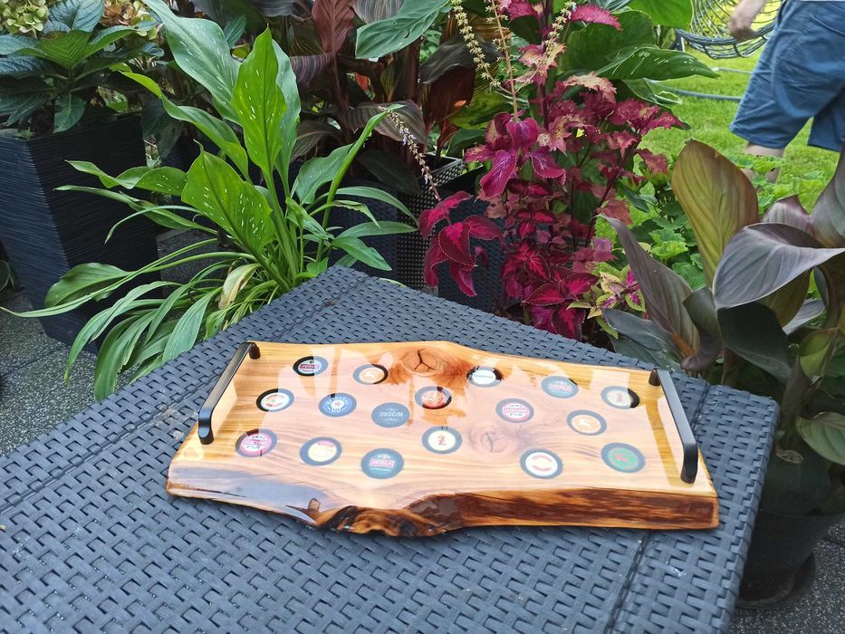 Taca Deska Do Serwowania Lite Drewno Z Żywicą